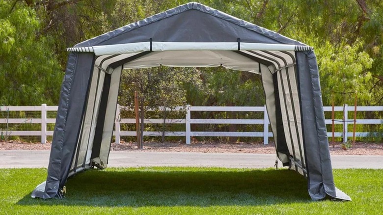 empty portable garage