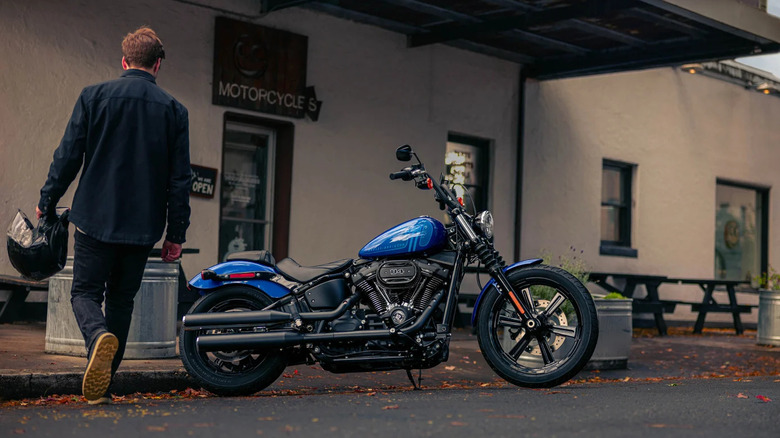 Rider with Harley-Davidson Street Bob