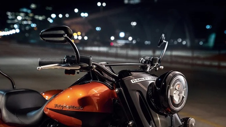 Beach handlebars on Harley