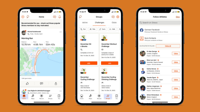 Strava app screenshots