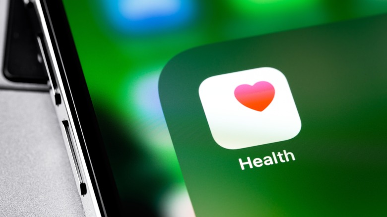 A close-up of the Health app on an Apple iPhone