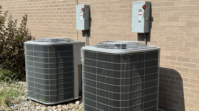 Exterior air conditioning units HVAC heating and cooling system