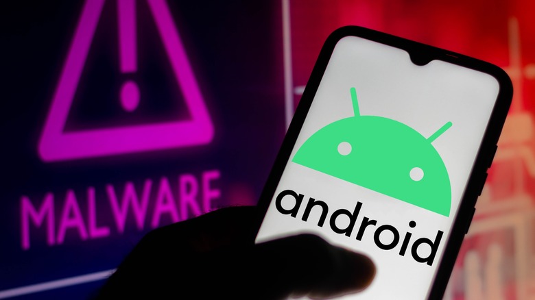 Android device with malware sign in background