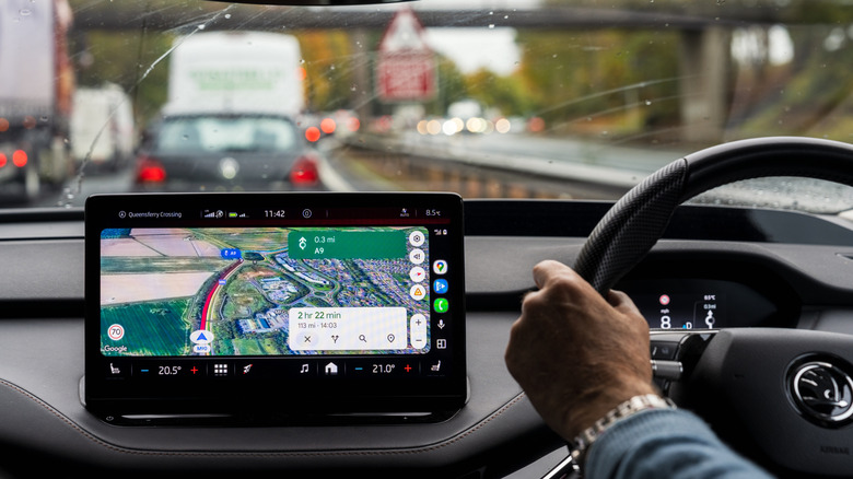 car using Google Maps GPS