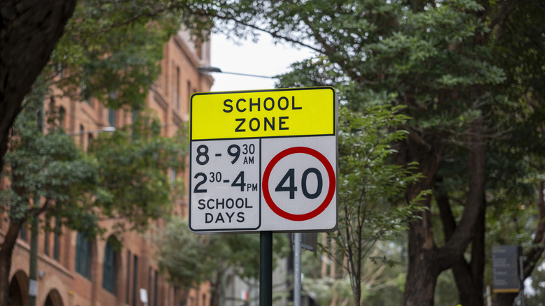 school zone sign