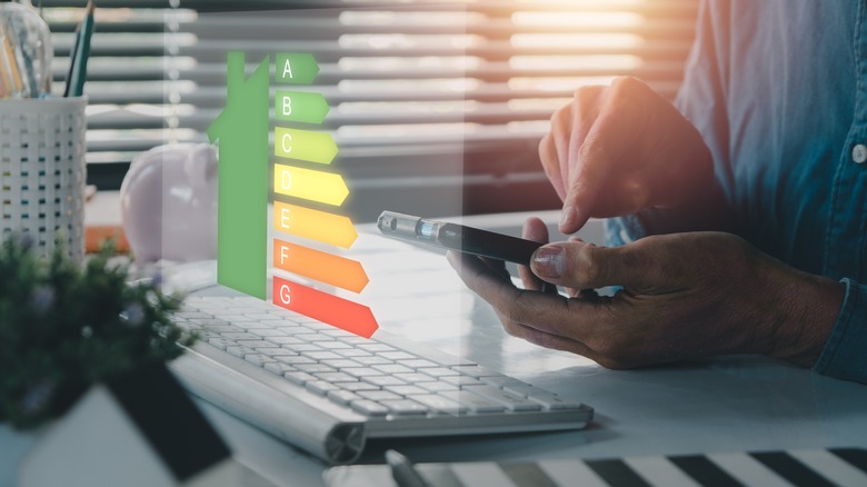 Energy efficiency rating on device