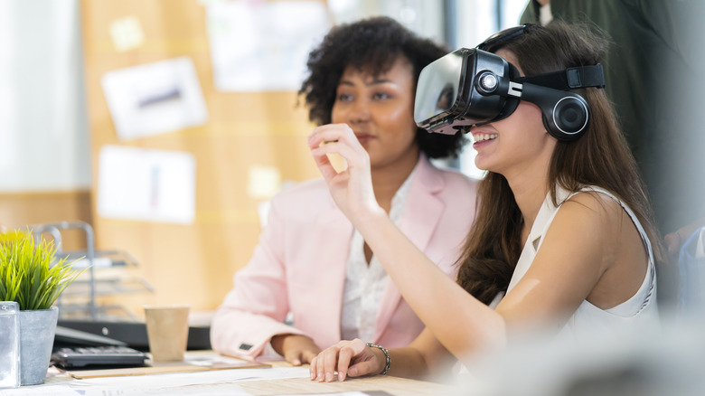 Person using VR headset