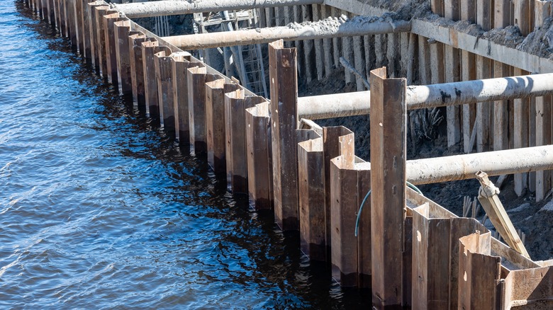 Cofferdam in water