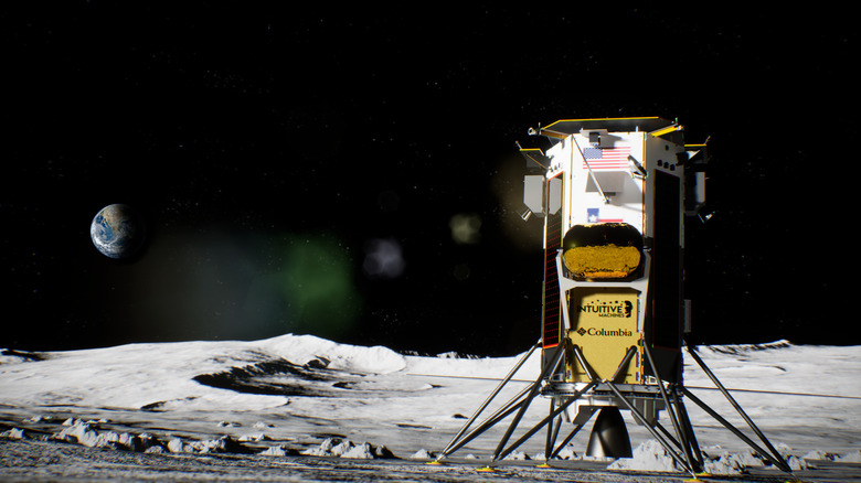 Illustration of IM-1 on the Moon