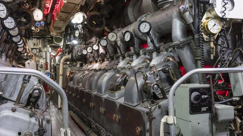 Diesel submarine engine room