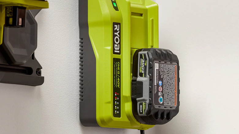 Ryobi Dual Platform Charger on wall