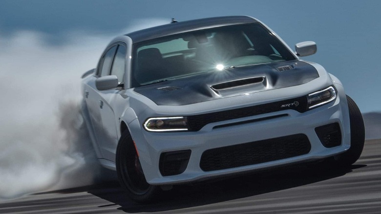White Dodge Charger Hellcat