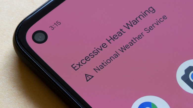 android heat warning