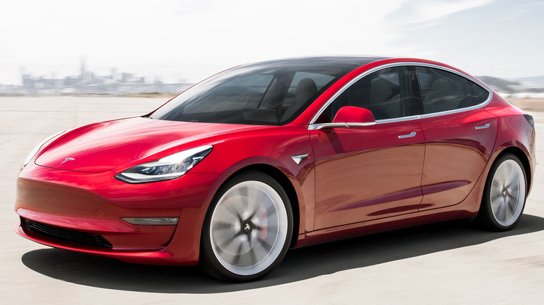 Red Tesla Model 3