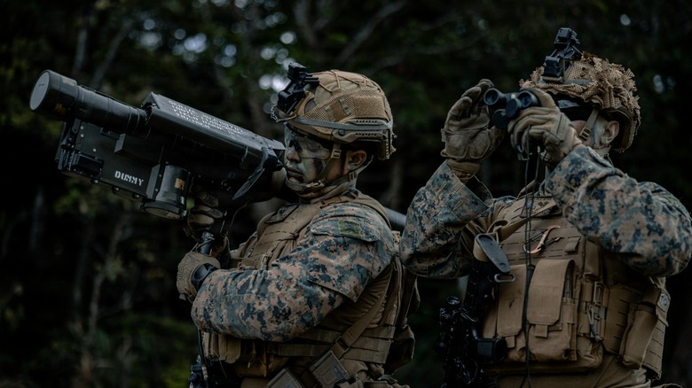 U.S. Marines conducting anti-drone training