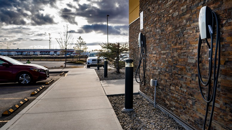 ev charger outside hotel