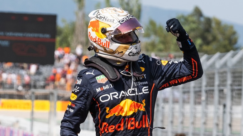 Max Verstappen celebrating