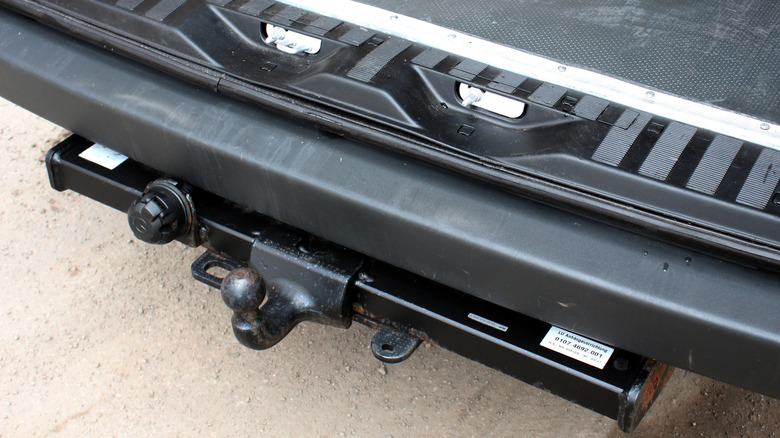 A towbar showing signs of corrosion