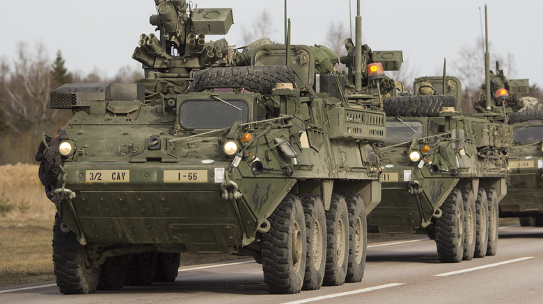 strykers on road