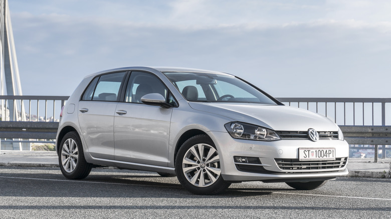 silver Volkswagen Golf