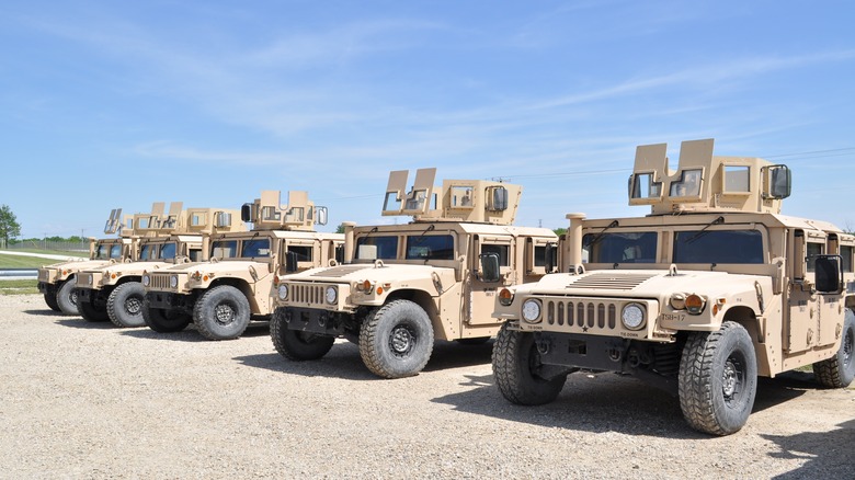 five humvees