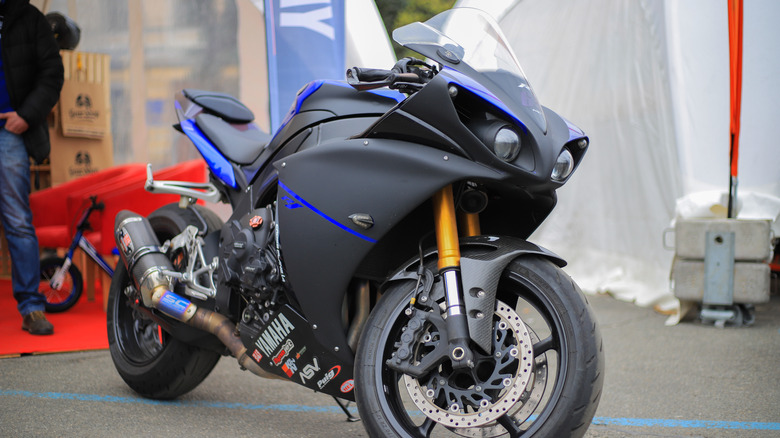 Parked Yamaha YZF-R1