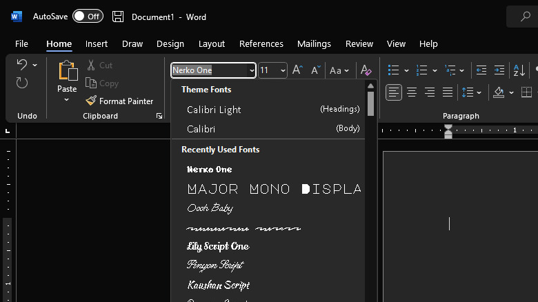 new fonts microsoft word windows
