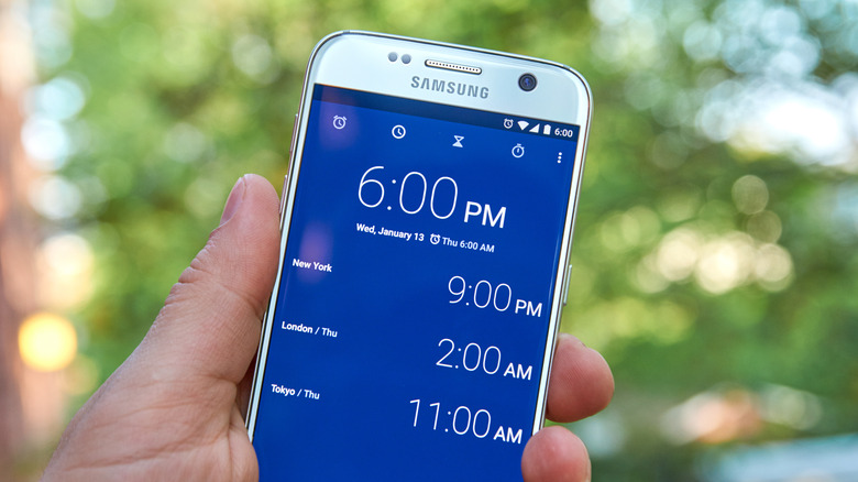 Clock app on a Samsung phone