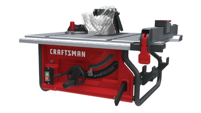 Craftsman 10-inch table saw on a white background