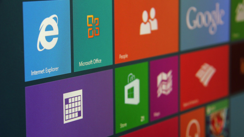 Windows screen with widgets