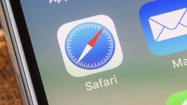 Safari app icon on iPhone