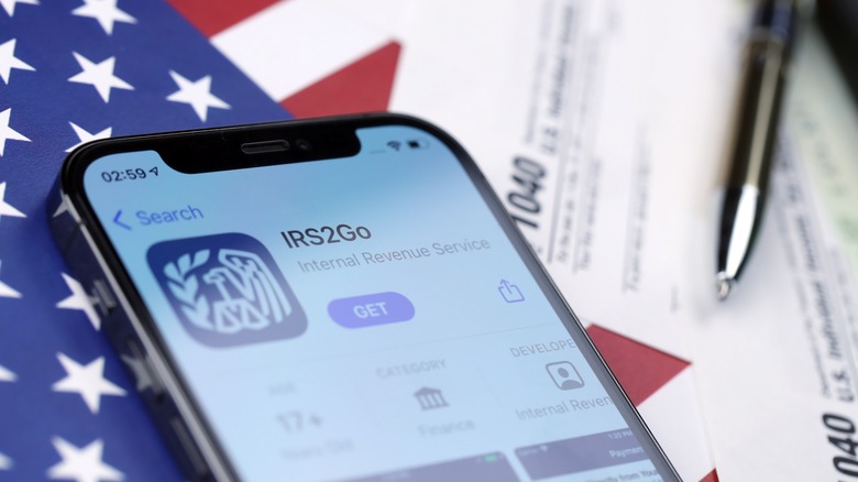 IRS2Go app smartphone screen