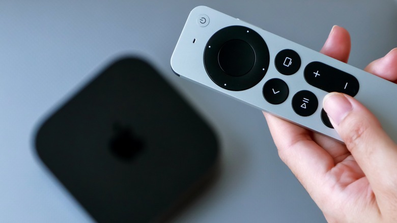 Pressing mute button on Apple TV remote