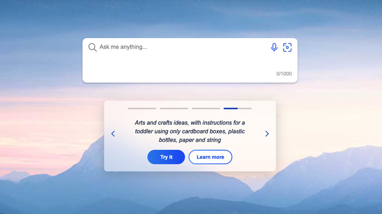 New Bing search box