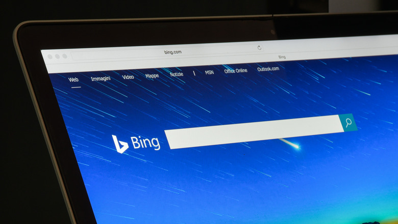 Bing search engine laptop
