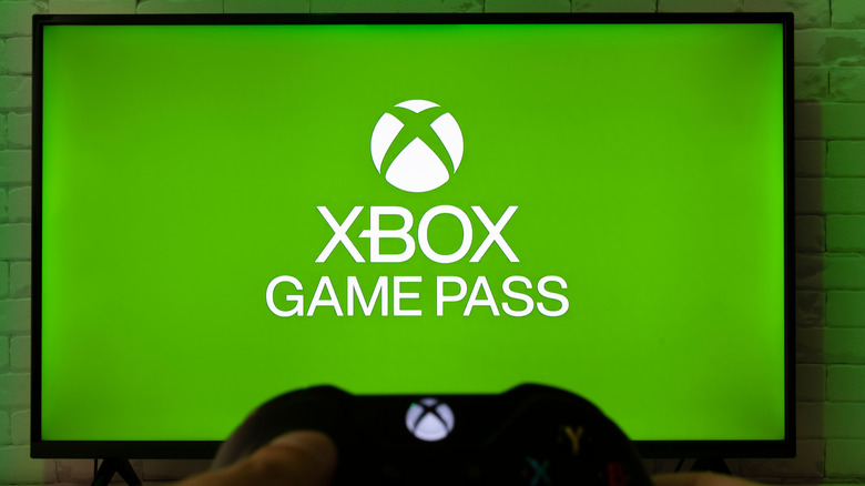 Xbox Game Pass logo on TV