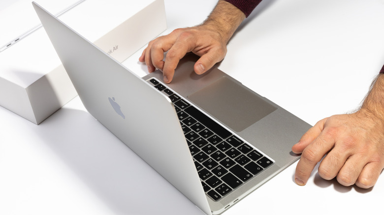 Man using a MacBook