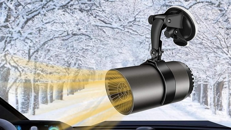 car heater attached to windshied