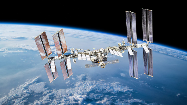 ISS above Earth