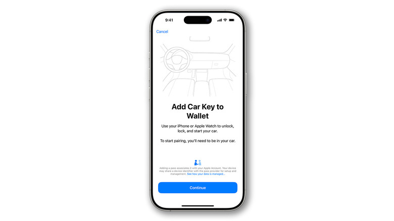 Adding a car key to Apple Wallet