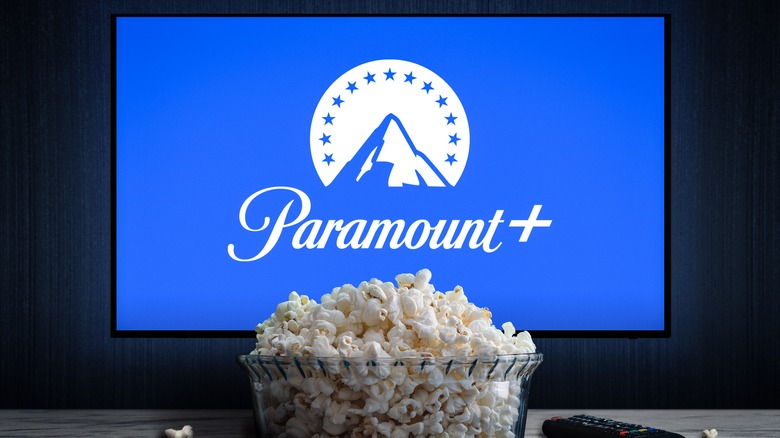 Paramount+ on TV and bowl of popcorn