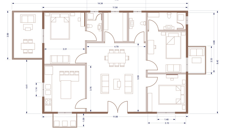 House floor plan blueprint