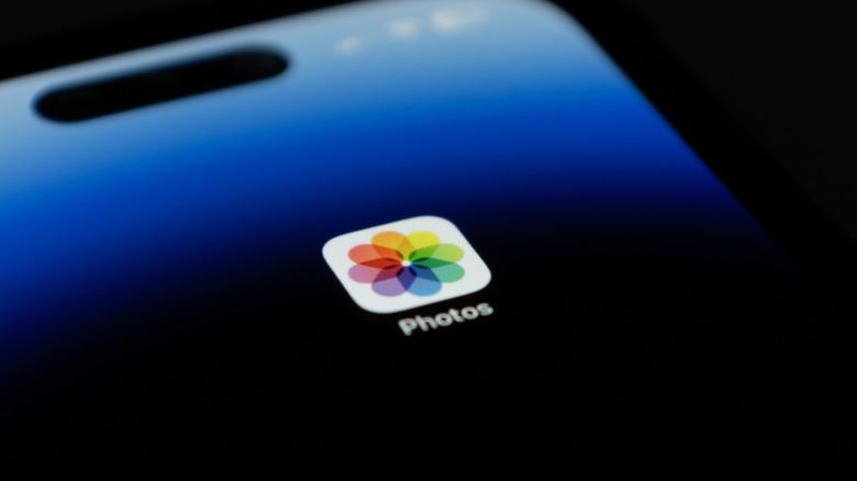 iPhone screen showing Photos app icon