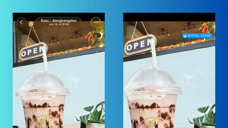 iOS 26 before and after Spatial Scene on Photos app