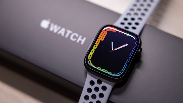 Apple Watch on its box