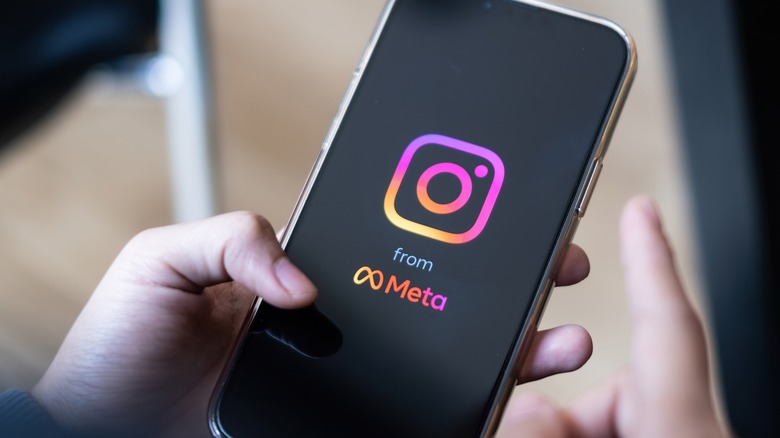 Instagram logo on smartphone