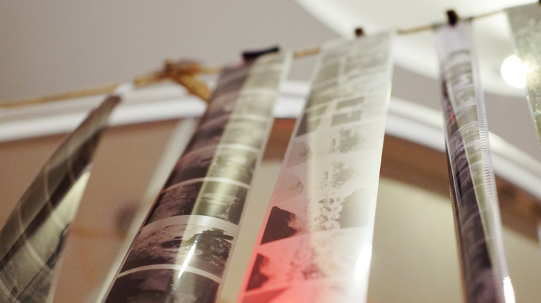 Negatives hanging up to dry