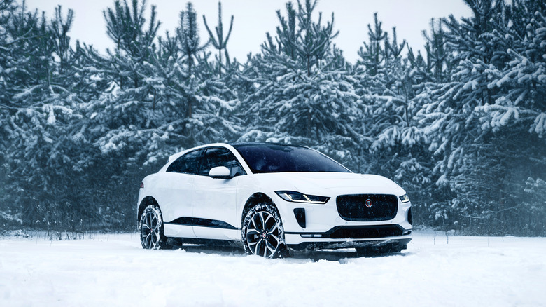 Jaguar EV in the snow
