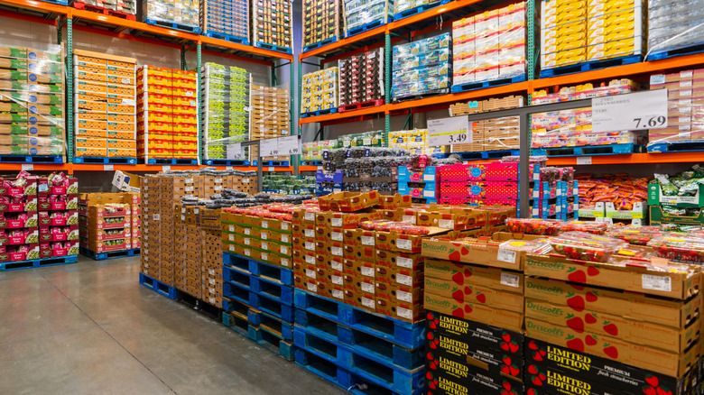 The produce section of a Costco