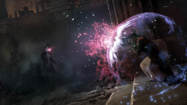 Player fight in Hogwarts Legacy.